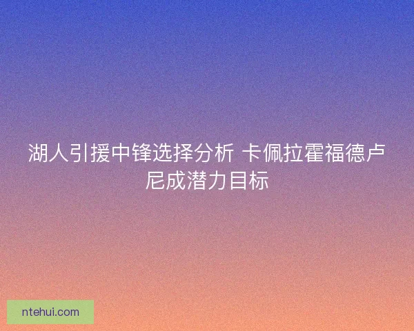 湖人引援中锋选择分析 卡佩拉霍福德卢尼成潜力目标
