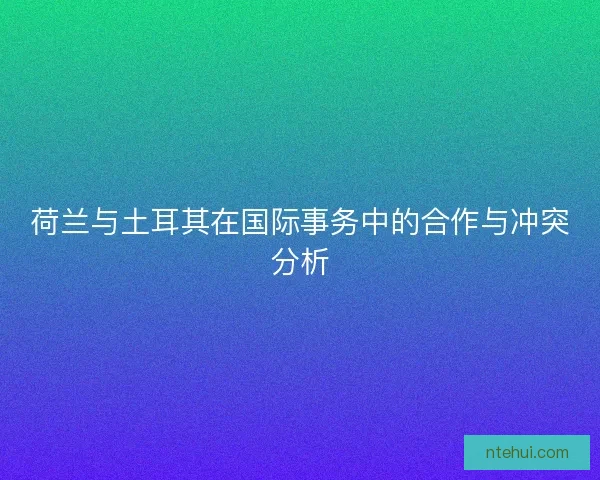 荷兰与土耳其在国际事务中的合作与冲突分析