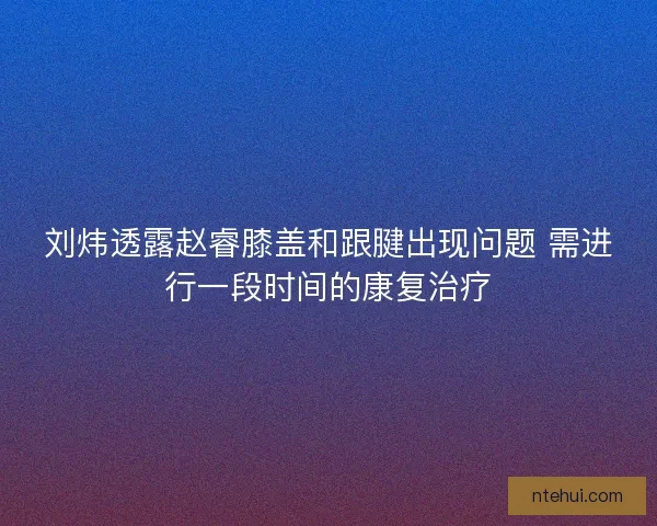 刘炜透露赵睿膝盖和跟腱出现问题 需进行一段时间的康复治疗