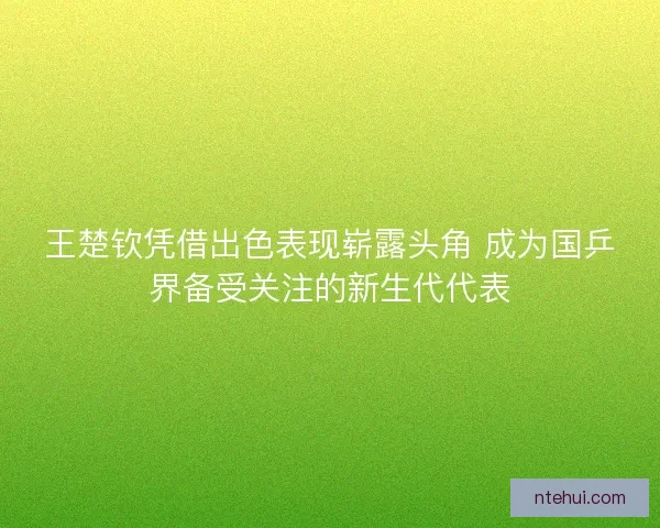 王楚钦凭借出色表现崭露头角 成为国乒界备受关注的新生代代表