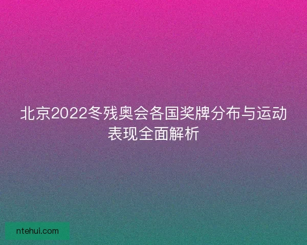 北京2022冬残奥会各国奖牌分布与运动表现全面解析